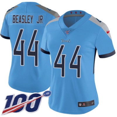 Nike Tennessee Titans #44 Vic Beasley Jr Light Blue Alternate Women's Stitched NFL 100th Season Vapor Untouchable Limited Jersey